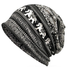 Men's Geometric Patterns Mix Baggy Slouchy Chemo Sleep Beanie Hat Skull Cap