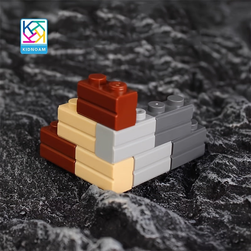 KIDNOAM Mixed ABS Building Blocks 1x2 Studless Interlocking Bricks Bulk Set