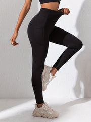 High Waist Crop Pants With Side Pocket Yoga Leggings