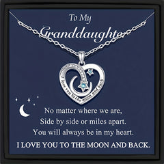 Heart Star Moon Copper Zircon Pendant Necklace With Meaningful Message Card