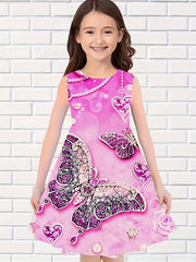 Girls Butterfly Sleeveless Dress Cute Summer Dress