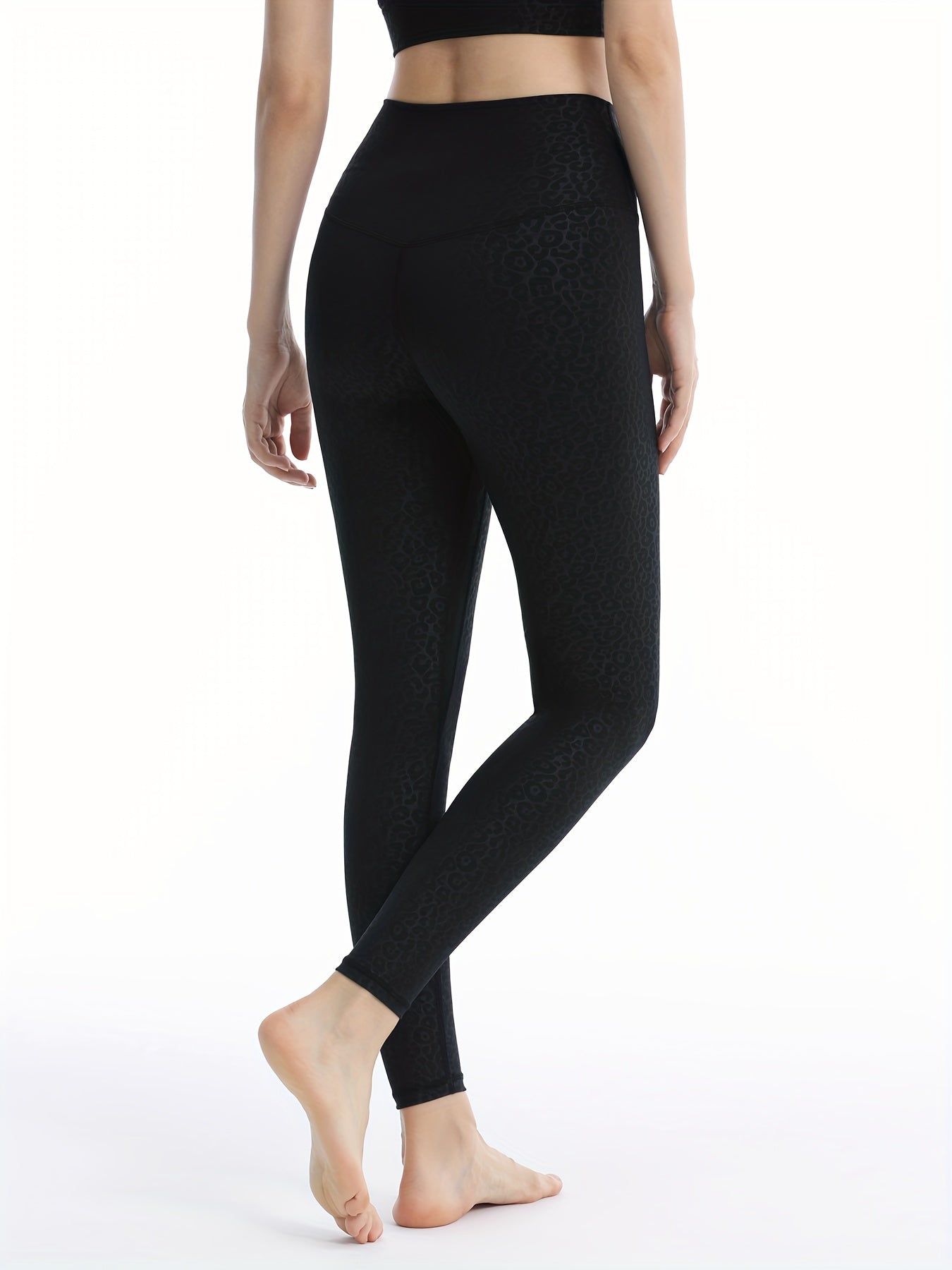 Leopard Sports Pants Tummy Control Butt Lifting Yoga Leggings Women's Activewear