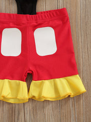 Toddler Girls Bow Cut Out Ruffle Trim Halter One Piece Swimsuit