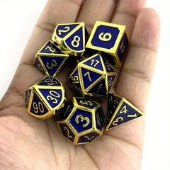 7pcs Metal Dice For Fun Game Number Dice Desktop Entertainment