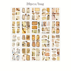 20pcs PET Sticker Book Retro Plant Flower Border Journal Decoration Paper