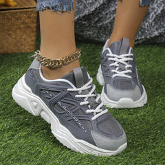 Women's Mesh Platform Sneakers Lace Up Outdoor Shoes