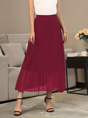 High Waist Pleated Maxi Skirt for Women