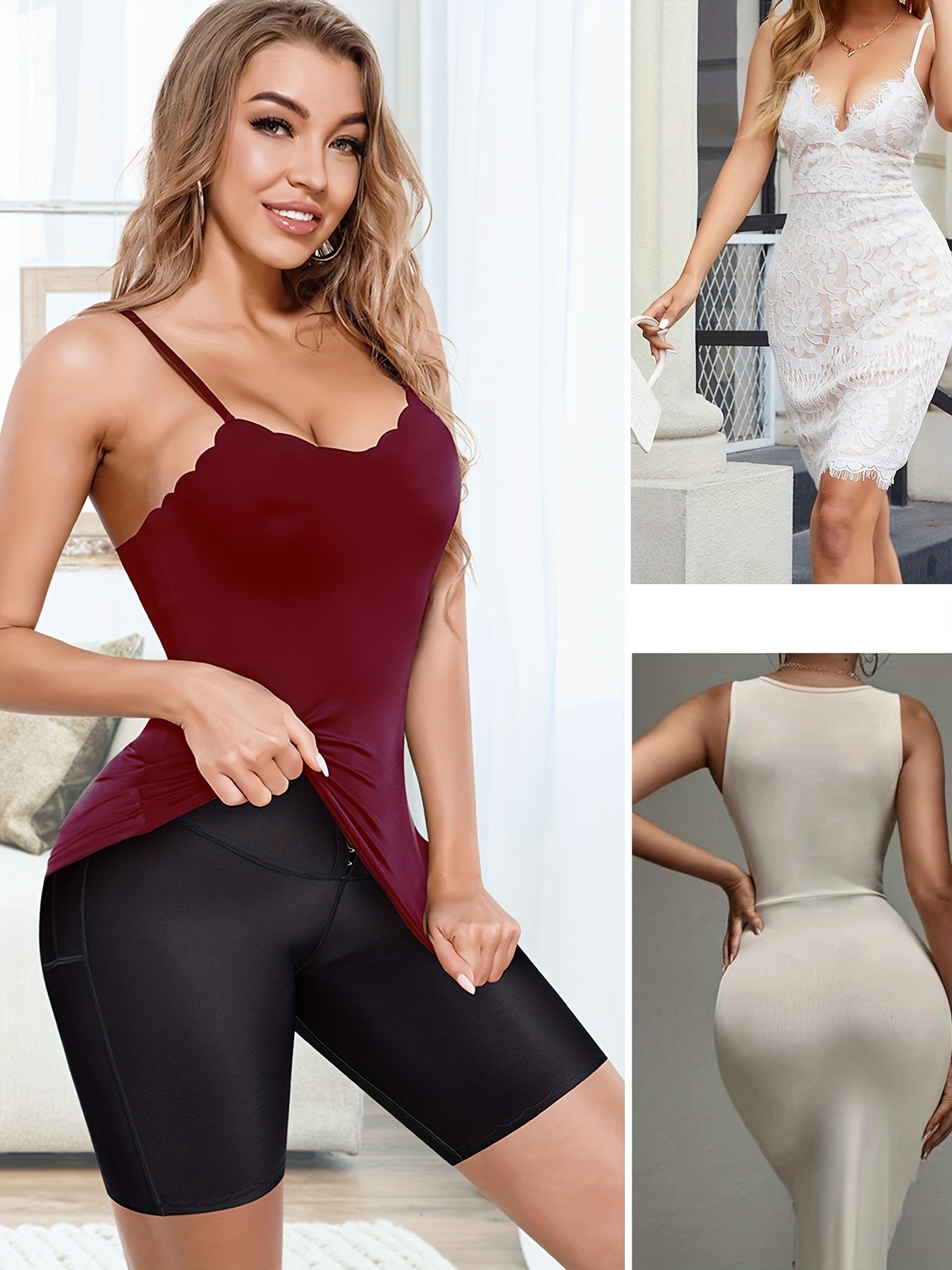 High Waist Shaping Shorts Front Buckle Tummy Control Slimming Shorts