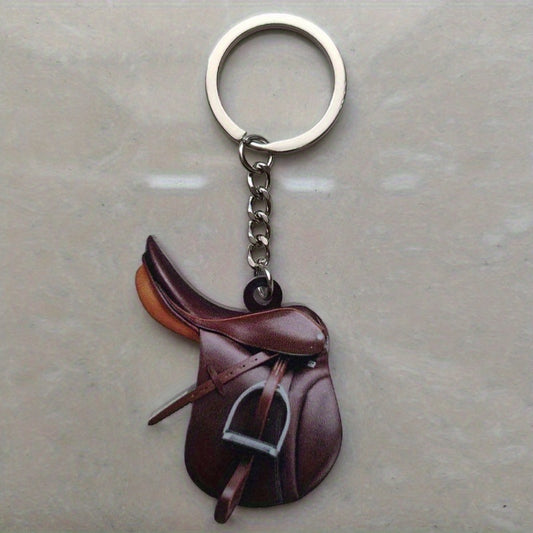 Saddle Car Key Chain Pendant Decoration Women Acrylic Key Chain Ornament