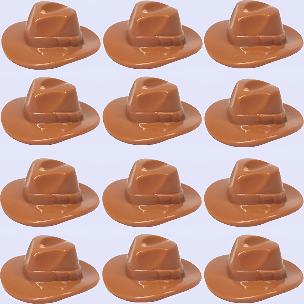 12pcs Mini Building Block Cowboy Hat DIY Christmas Dressing Toys