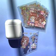 100pcs Non repeating Pet Stickers Cartoon Girl DIY Hand Account Stickers