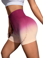 Gradient High Waist Cutout Legging Shorts