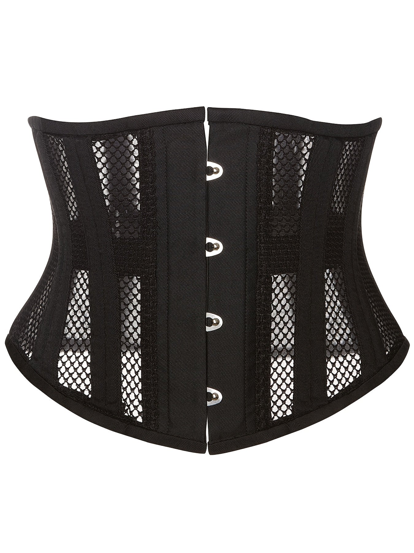24 Steel Boned Underbust Lace Up Mesh Waist Corset