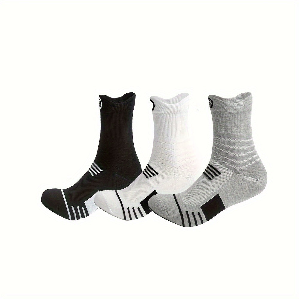 Men Thickened Padded Breathable Sweat Absorbing Crew Socks
