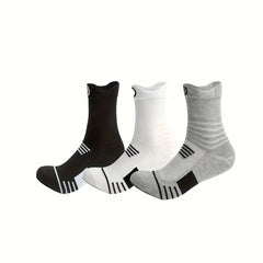 Men Thickened Padded Breathable Sweat Absorbing Crew Socks