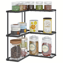 Non-perforated Kitchen Seasoning Rack Corner Shelf