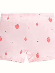 5pcs Girls Cartoon Print Boxer Briefs Underwear