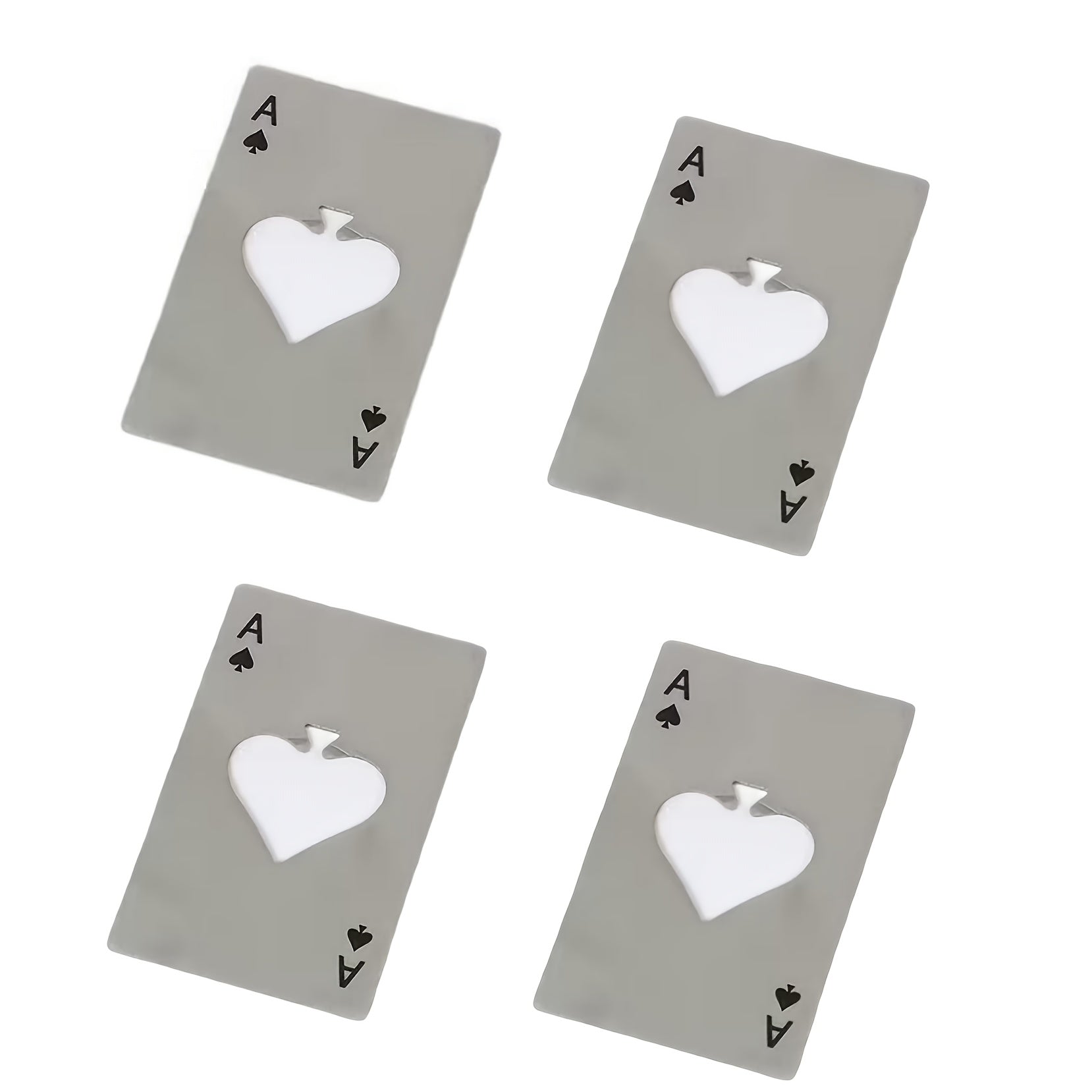 4pcs Stainless Steel Pokers Bottle Opener Set for Weddings Bars Parties