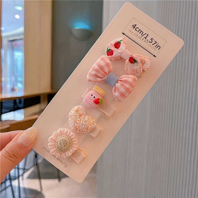 Girls' Bow Flower Mushroom Heart Hair Clips