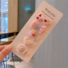 Girls' Bow Flower Mushroom Heart Hair Clips