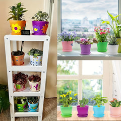 16pcs Plastic Planters Indoor Flower Plant Pots Mini Flower Seedlings Nursery