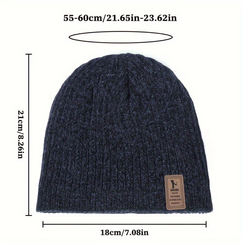 Winter Velvet Beanie Hat Knitted Hat Outdoor Cycling Coldproof Beanie Hat