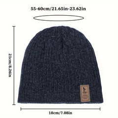 Winter Velvet Beanie Hat Knitted Hat Outdoor Cycling Coldproof Beanie Hat