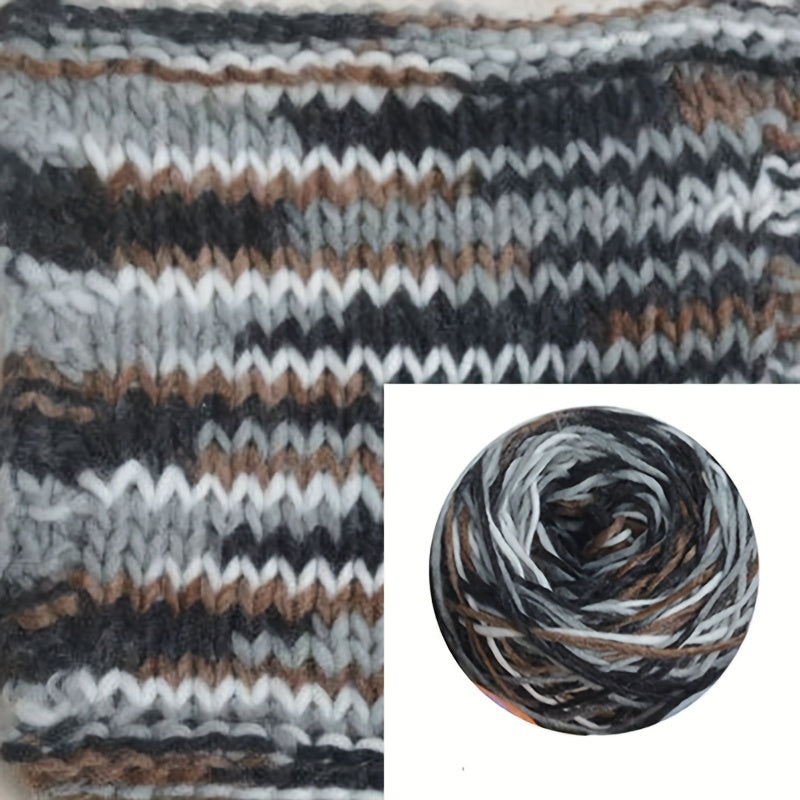 Rainbow Dyed Thick Wool Ball for Crocheting - 30% Wool 70% Acrylic