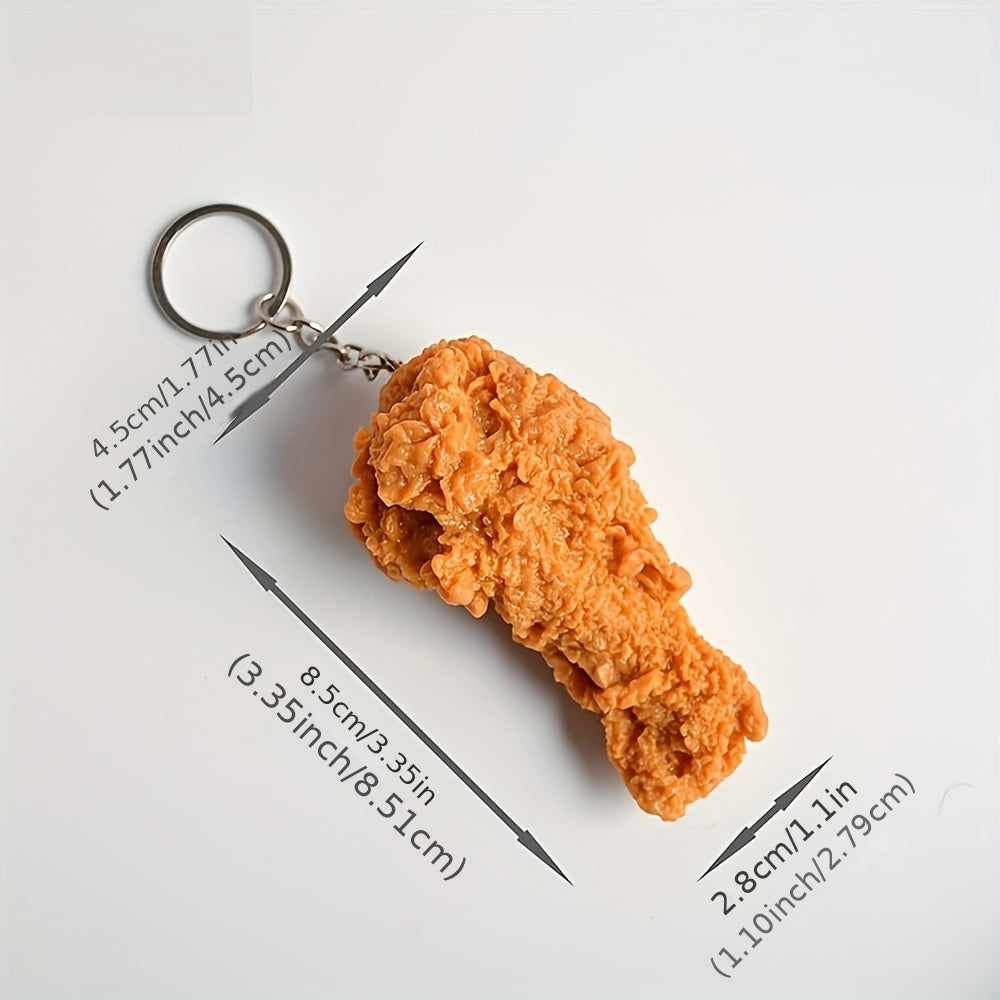 3pcs PVC Simulation Chicken Leg Lobster Popcorn Model Key Chain