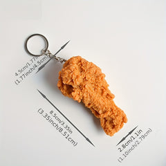 3pcs PVC Simulation Chicken Leg Lobster Popcorn Model Key Chain