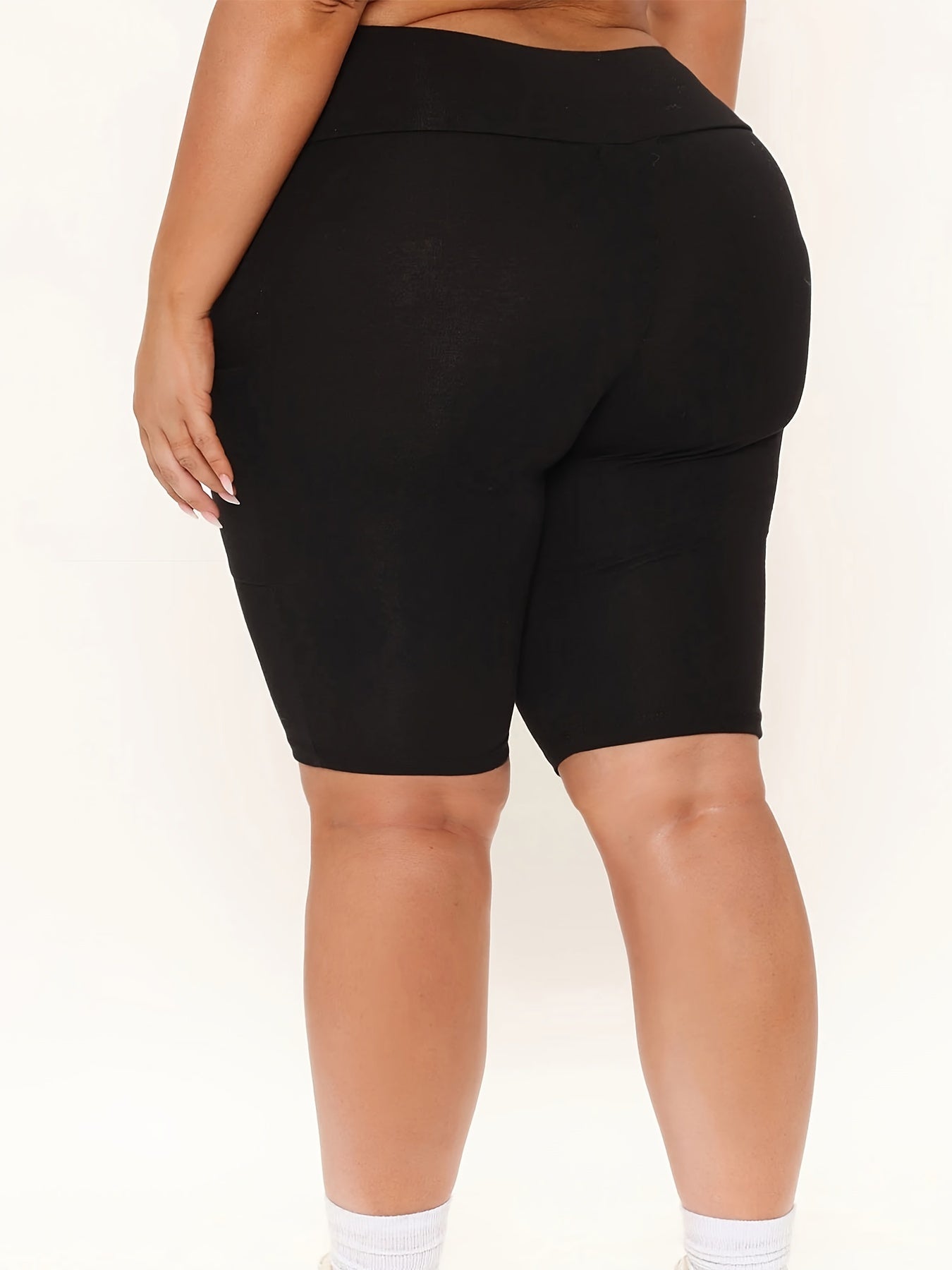 Women's Plus Floral Print High Rise Biker Shorts