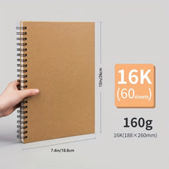 A4 8K 16K Sketchbook 60 Sheets 98 Lb 160 Gsm Spiral Bound Acid Artist Sketch