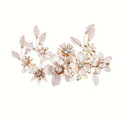 Bridal Flower Hair Clip Inlaid Pearl Rhinestone Head Jewelry