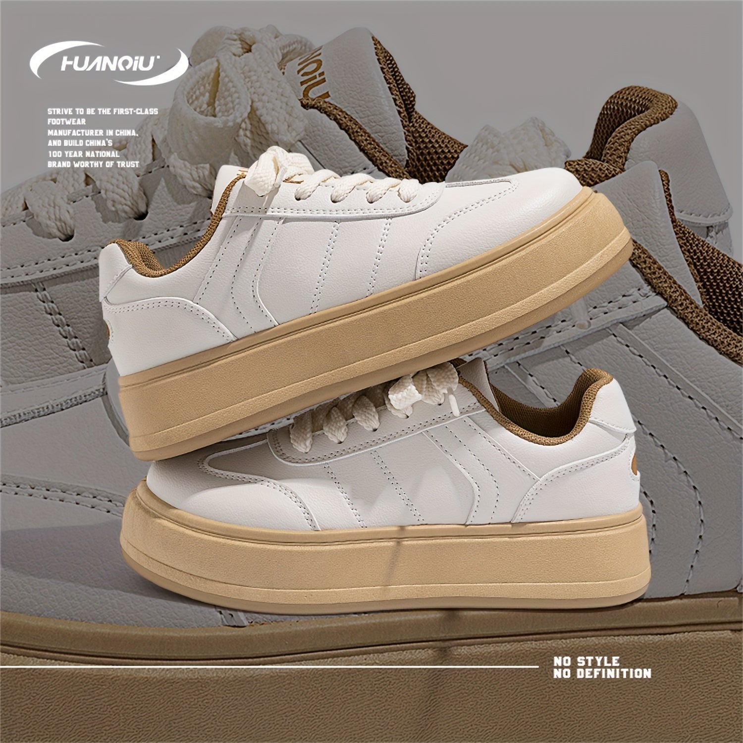 HUANQIU Women's Lace-up Outdoor Sports Sneakers