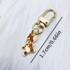 Cat Mouse Keychain Friendship Animal Key Ring Purse Bag Backpack Car Key Charm