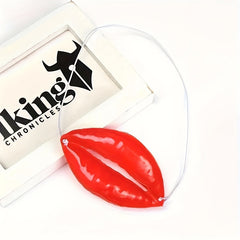 Giant Red Sausage Lips Costume Accessory Funny Mouth Prop for Parties & Events