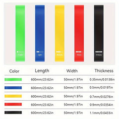 5pcs TPE Elastic Resistance Bands for Yoga Exercise & Stretching