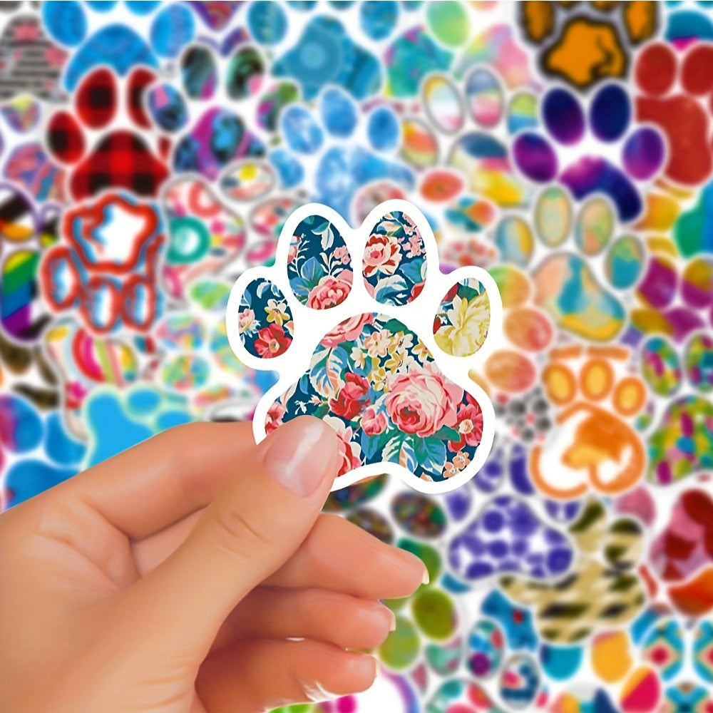 50 Animal Paw Prints Waterproof Stickers for Cars Notebooks Scooters
