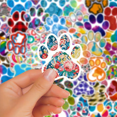 50 Animal Paw Prints Waterproof Stickers for Cars Notebooks Scooters