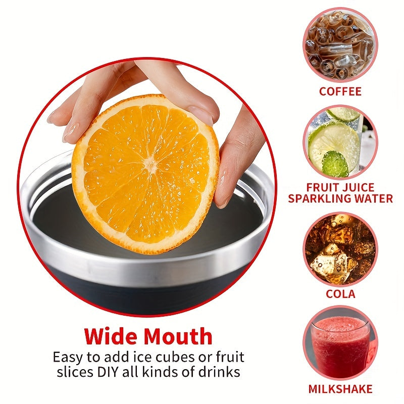 Insulated Stainless Steel Drink Cup with Handle and Straw Sunflower Daisy