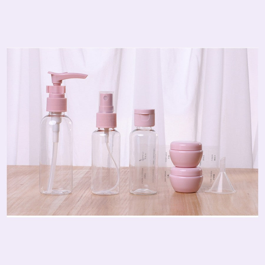 6Pcs Travel Bottles Set Mini Empty Plastic Pump Spray Squeeze Bottles