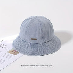 Denim Bucket Hat Men's Women's Versatile Retro Basin Hat