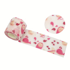 4pcs Cartoon Pattern Pet Self Adhesive Bandage Rolls Vet Tape For Cat And Dog