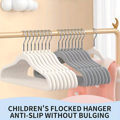 Children's Flocked Clothes Rack - Home Closet Hanging Storage