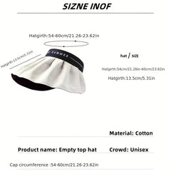 Wide Brim Stitching Visor Hats Foldable Headband Casual Sun Hat UV Protection