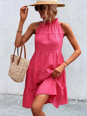 Ruched Sleeveless Dress Tiered Women's Clothing