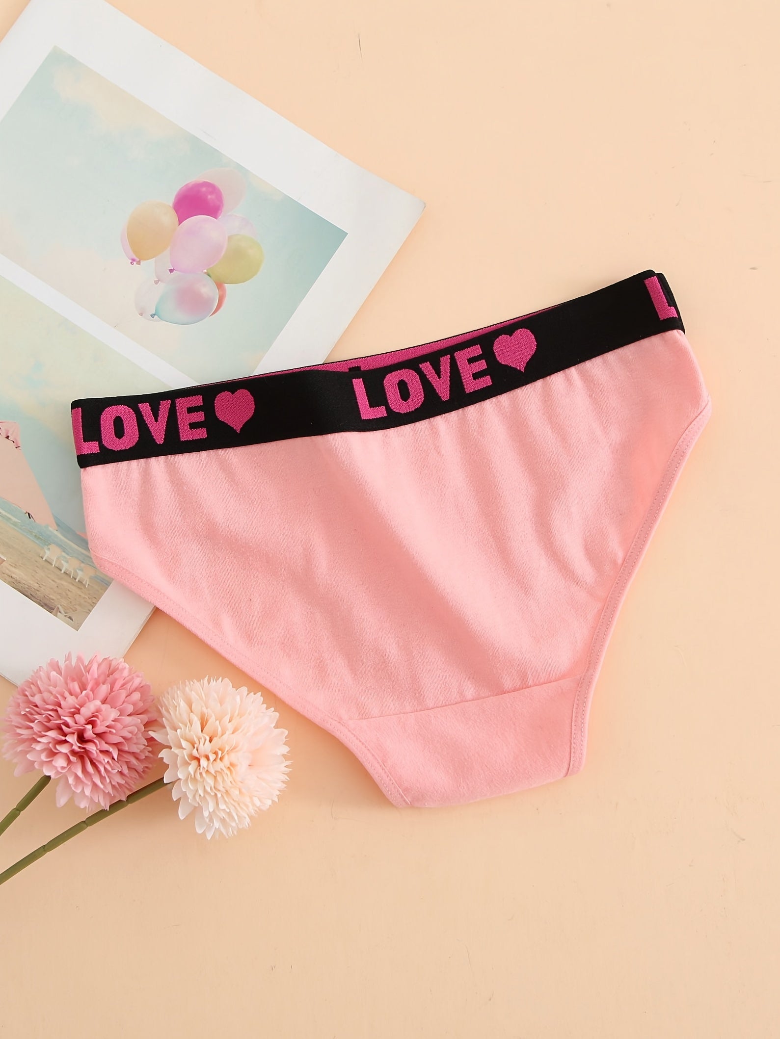 6 Pcs Women's Solid Waist Bikini Panties Breathable Cotton Lingerie