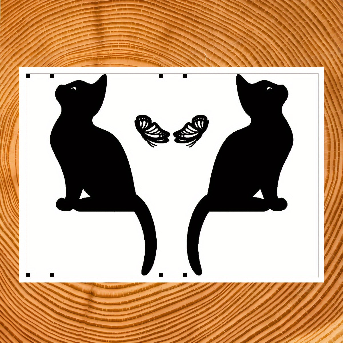 2pcs Cat Sticker Butterfly Decorative Sticker
