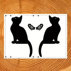 2pcs Cat Sticker Butterfly Decorative Sticker