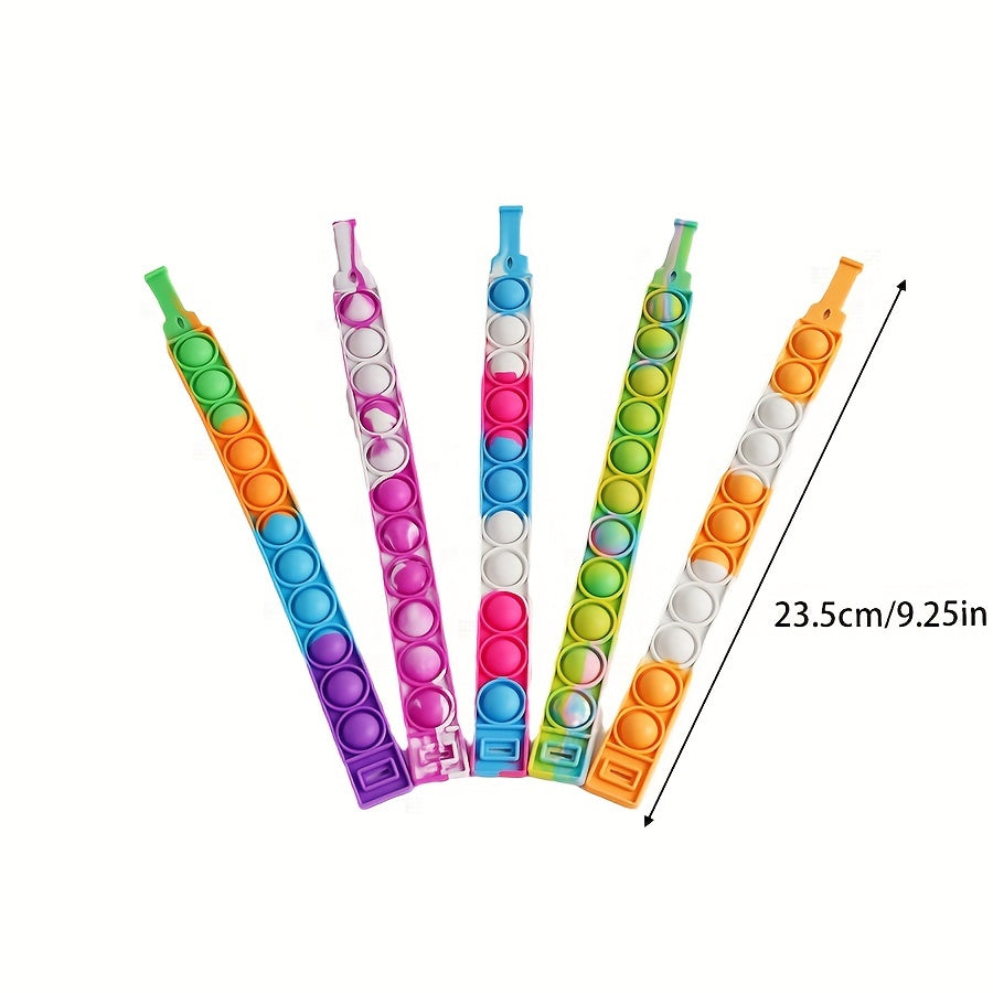 6pcs Silicone Band Bubble Bracelet Relief Toy for Stress Relief
